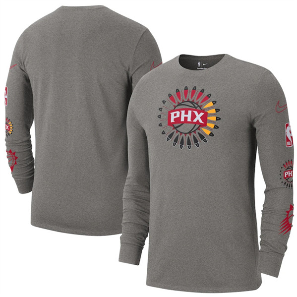Men's Phoenix Suns Heather Charcoal 2022/23 City Edition Essential Expressive Long Sleeve T-Shirt